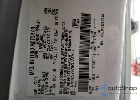 2016 Ford Transit Connect Xlt z USA, uszkodzony, nr VIN NM0LS7F79G1237656